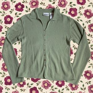 Kathie Lee Collection Olive Button-Up Cardigan